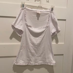 White ruffled trim summer top
